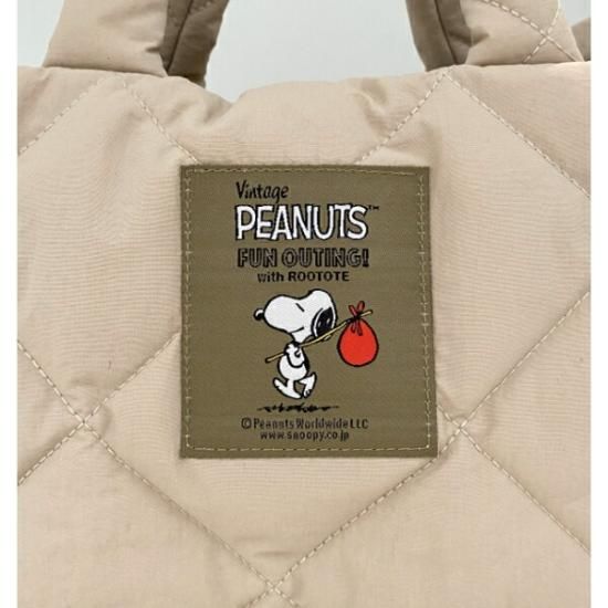 スヌーピー SNOOPY 2Way キルト ミニショルダー トートバッグ Black スヌーピー SNOOPY 2Way キルト ミニショルダー トートバッグ Black