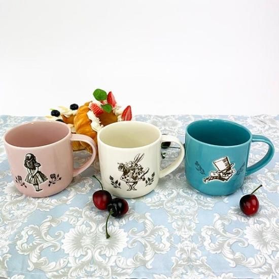ディズニー Disney 木製コースター付きマグカップ アリス ピンク