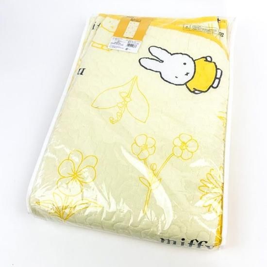 miffy - ミッフィー 敷きパッド フラワー柄 100×200cm シングル イエロー 西川 寝具 ミッフィー 敷きパッド フラワー柄 100×200cm シングル イエロー