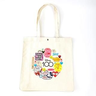店内セール開催中!10％オフ対象商品! ディズニー 100周年 ミッキー キャンパストートバッグ （アイボリー） Disney