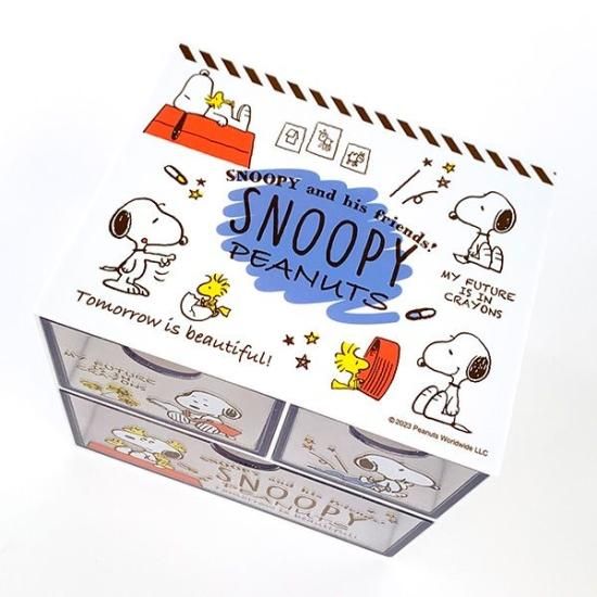 スヌーピー キャラチェスト ホワイト 小物入れ 文具 化粧品 引き出し