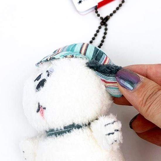 スヌーピー オラフ ミントストライプ マスコット キーホルダー