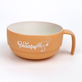スヌーピー 木目調スタッキングマグ （シェフスヌーピー） スープカップ オレンジ SNOOPY 