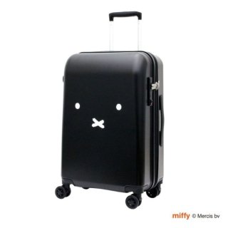 ミッフィーmiffy 拡張式スーツケース（Mサイズ） ミッフィーフェイス キャリーケース ブラック 【55〜60L】