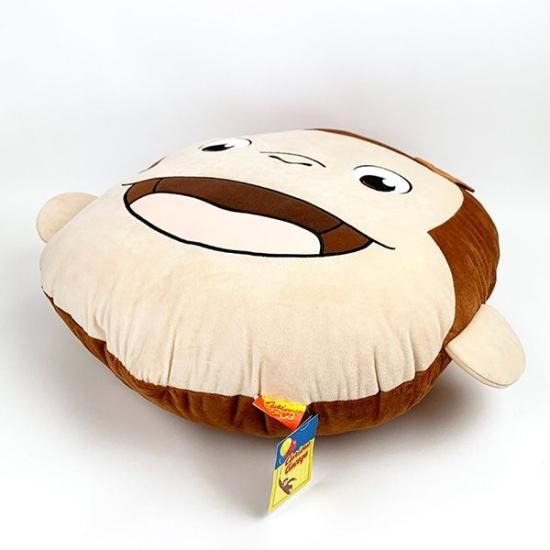 おさるのジョージ フェイスクッション 笑い ブラウン ジョージ