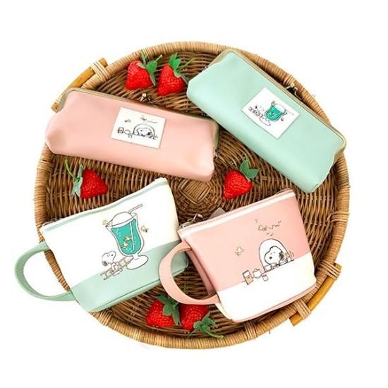 スヌーピー ペンケース（クリームソーダ） 喫茶シリーズ