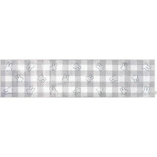 店内セール開催中!10％オフ対象商品! ミッフィー miffy チェックライン ロングマット【45×180cm】 グレー キッチン