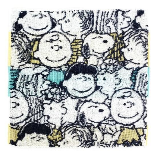 スヌーピー ミニタオル 集合 アイボリー タオルハンカチ snoppy 西川