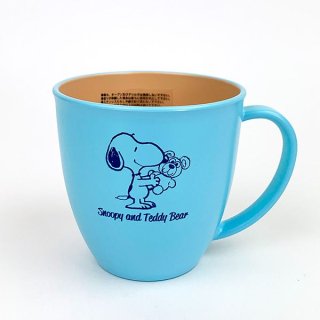 スヌーピー SNOOPY&Teddy Bear マグカップ L ブルー ランチ キッズ 360ml