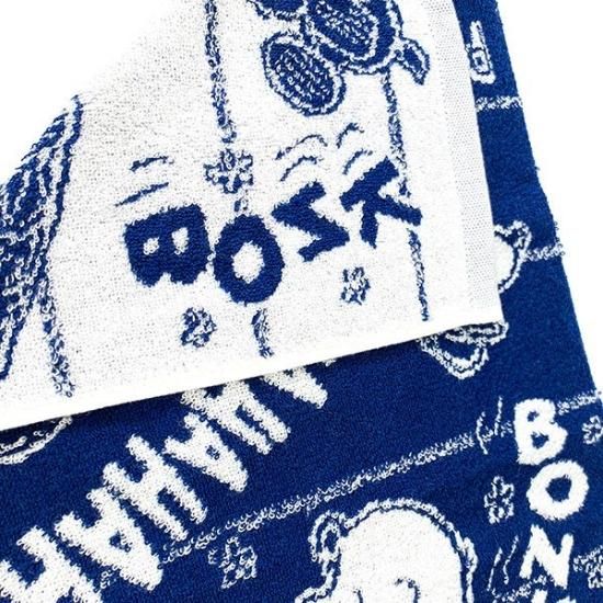 スヌーピー フェイスタオル ピーナッツギャング ブルー 西川