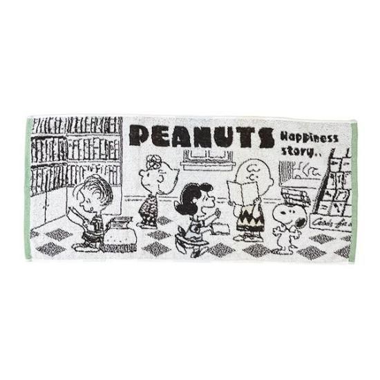 スヌーピー フェイスタオル Peanutsfriend マイタウン柄 スヌーピー フェイスタオル Peanutsfriend マイタウン柄
