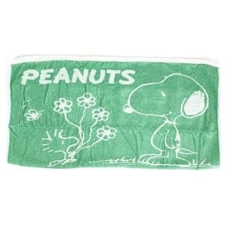 スヌーピー のびのびタオルピローケース （フラワー） グリーン 枕カバー 西川 SNOOPY
