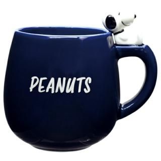 会員様限定30％OFF対象商品！スヌーピー SNOOPY フィギュア付マグ（ブルー） コップ PEANUTS