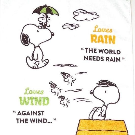 スヌーピー フェイスタオル NATURE ウッドストック SNOOPY グリーン