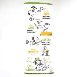 スヌーピー フェイスタオル NATURE ウッドストック SNOOPY グリーン