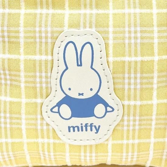 ミッフィー miffy レトロチェック ポーチ イエロー 小物入れ