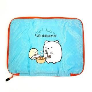 すみっコぐらし 衣類圧縮バッグ しろくま＆たぴおか 旅行 トラベル 出張 レジャー 収納 コンパクト ブルー
