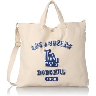 【大谷翔平選手】MLB ドジャース キャンパストートバッグ （アイボリー） 野球グッズ メジャーリーグ ベースボール