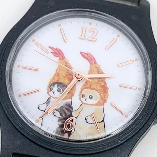 mofusand モフサンド PVCウォッチ エビフライ 時計 腕時計 ブラック