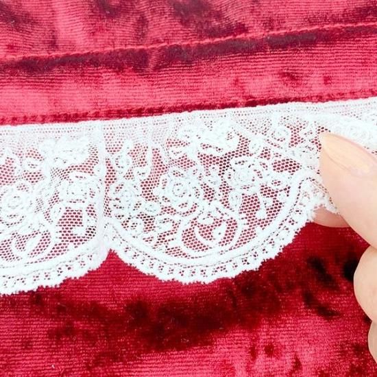 専用　アロエまとめパック 水森亜土 レース＆ベロア 巾着トートバッグ (ネイビー)