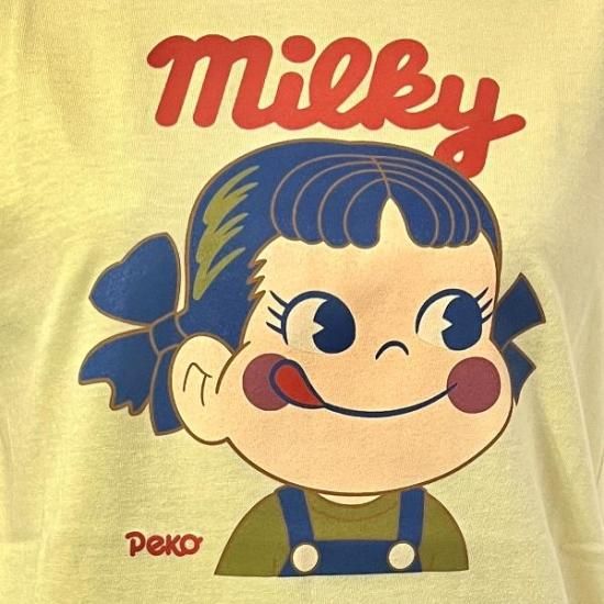 ペコちゃん PEKO ユニセックス半袖Tシャツ ライトイエロー