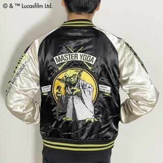 店内セール開催中!10％オフ対象商品! ＜ スターウォーズ ＞ 「 ヨーダ グレートグリーン 」 スカジャン L STAR WARS ブルゾン