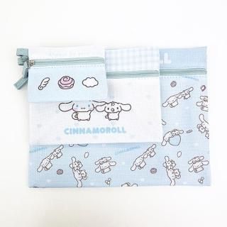 会員様限定50％OFF対象商品！ サンリオ シナモロール 3連ポーチ お友達 収納 書類 通帳 カード