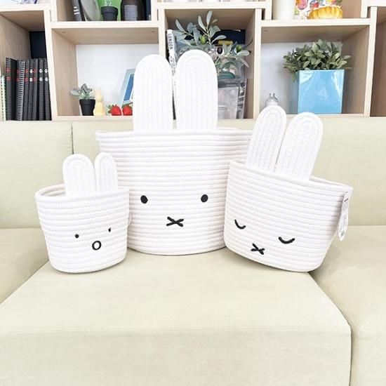 ミッフィー miffy ロープバスケット(S) ホワイト インテリア ミッフィー miffy ロープバスケット(S) ホワイト インテリア