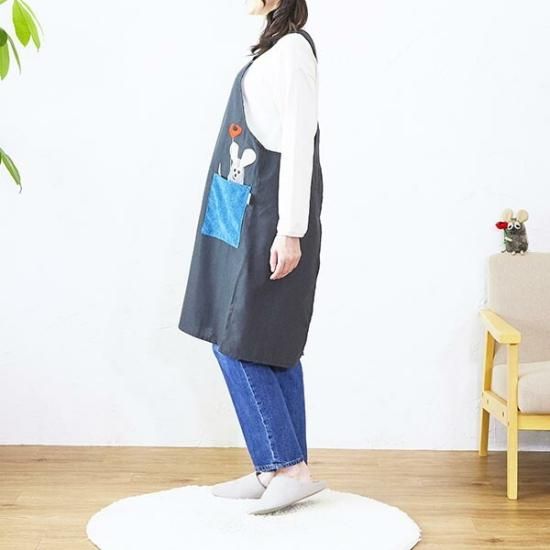 レオレオニ フレデリック ヘリンボーンエプロン タブリエ 割烹着