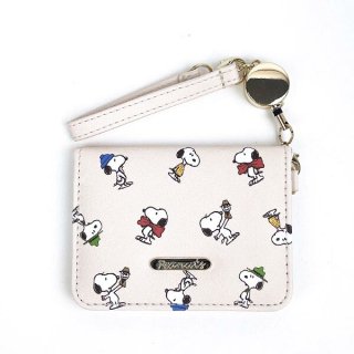スヌーピー オープンパスケース チラシ  ブラウン ICカード 定期入れ SNOOPY