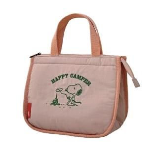 スヌーピー  ミニトートバッグ HAPPYCAMPER ピンク 簡易保冷 洗濯OK SNOOPY