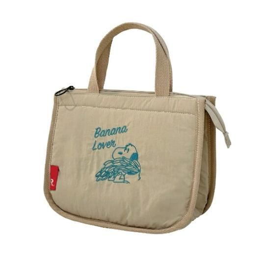 スヌーピー ミニトートバッグ HAPPYCAMPER ピンク 簡易保冷 洗濯OK SNOOPY