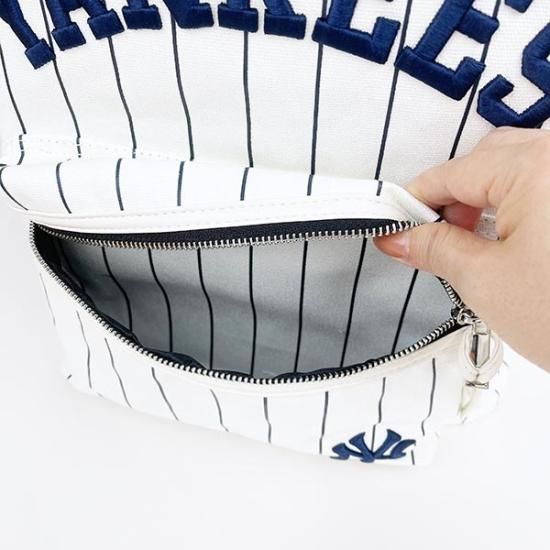   ネイビー ストライプリュック バックパック ザック E-COME MLB A4 リュックサック バックパック デイパック メンズ