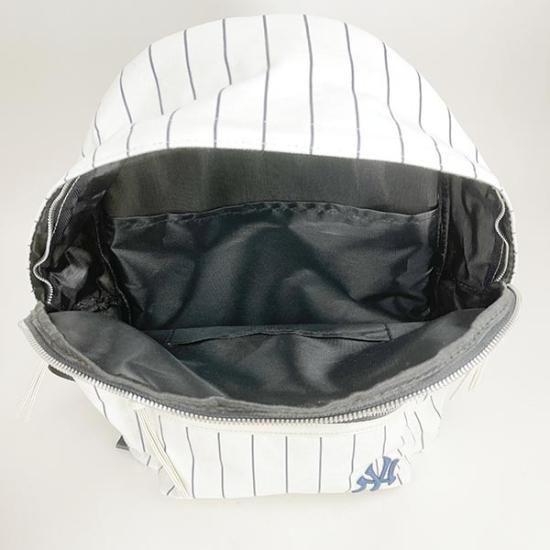   ネイビー ストライプリュック バックパック ザック MLB ヤンキース NY バックパック (アイボリー×ネイビー