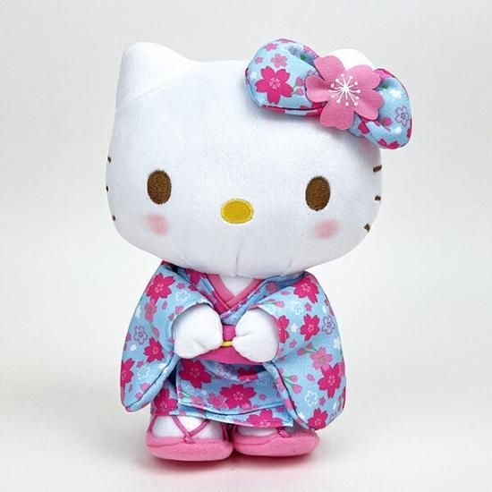 サンリオ ハローキティ ぬいぐるみ 桜着物 水色 S マスコット 人形 和風 サンリオ ハローキティ ぬいぐるみ 桜着物 水色 S マスコット 人形 和風