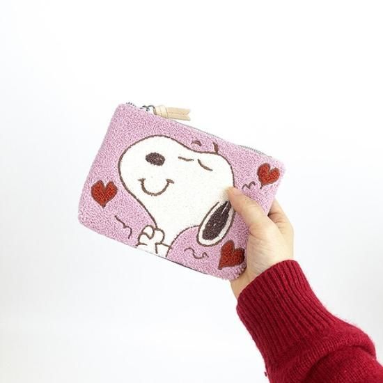 【PEANUTS】SNOOPY×BEAR アップリケポーチ PEANUTS】SNOOPY×BEAR アップリケポーチ(ポーチ)｜ルームウェア