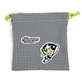 店内セール開催中!10％オフ対象商品! パワーパフガールズ バターカップ アップリケ巾着ポーチ (ブラック) FLAPPER
