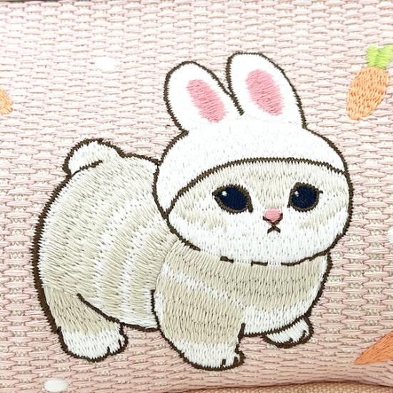 モフサンド（mofusand） うさにゃん 畳刺繍がま口ポーチ ピンク