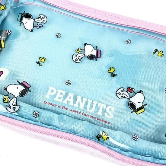 スヌーピー おさんぽ ペンケースクリアフラット 筆箱 ポーチ SNOOPY