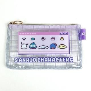 サンリオ クリアフラットポーチ パープル 小物入れ コスメポーチ Sanrio