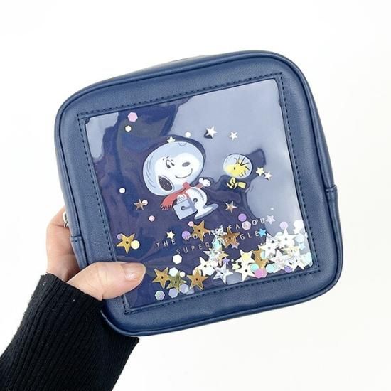 スヌーピー ボックスポーチ (ネイビー) アストロ 小物入れ SNOOPY スヌーピー ボックスポーチ (ネイビー) アストロ 小物入れ SNOOPY