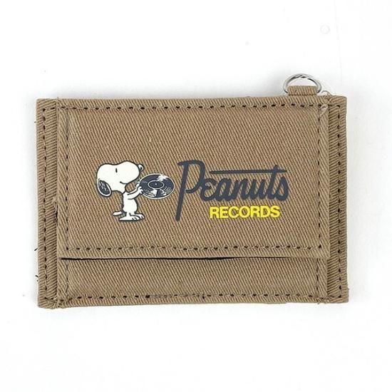 スヌーピー PEANUTS RECORDS パス＆コインケース ベージュ IC