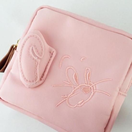 トムとジェリー くすみカラースクエアポーチ (ピンク） 小物入れ Flapper