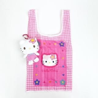 店内セール開催中!10％オフ対象商品! サンリオ ハローキティ ぬいぐるみエコバッグ カオハナ お買い物 ピンク