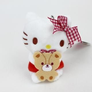 店内セール開催中!10％オフ対象商品! サンリオ ハローキティ 推し色マスコット レッド 赤 キーホルダー ボールチェーン