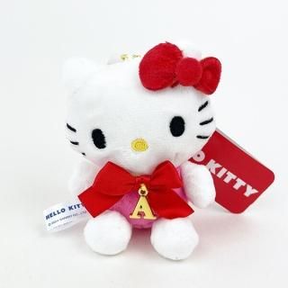 店内セール開催中!10％オフ対象商品! サンリオ ハローキティ イニシャルマスコット Ａ キーホルダー ボールチェーン レッド