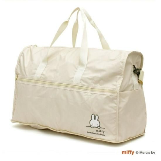 ミッフィー miffy 折りたたみボストンバッグ アイボリーフェイス