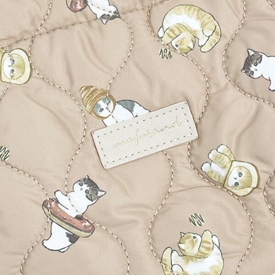 受注制作】ふっくら猫の絵柄と個性的なベージュ系の生地の