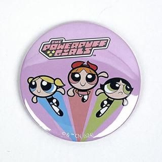 店内セール開催中!10％オフ対象商品! パワーパフガールズ 缶バッチミラー 鏡 パワパフ Power puff Girls 日本製