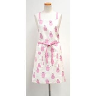 店内セール開催中!10％オフ対象商品! バーバパパ ショートエプロン (アイボリー) キッチン 【75センチ丈】